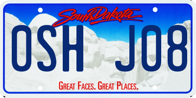 SD license plate 0SHJ08