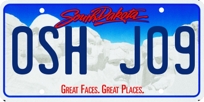 SD license plate 0SHJ09