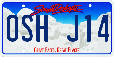 SD license plate 0SHJ14