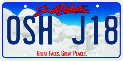 SD license plate 0SHJ18