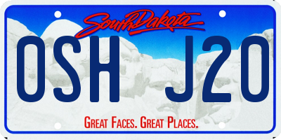 SD license plate 0SHJ20
