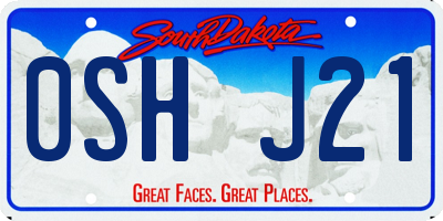 SD license plate 0SHJ21