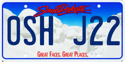 SD license plate 0SHJ22