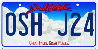 SD license plate 0SHJ24