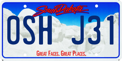 SD license plate 0SHJ31