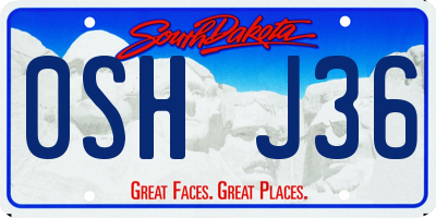 SD license plate 0SHJ36