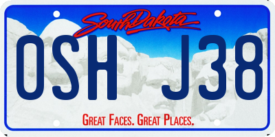 SD license plate 0SHJ38