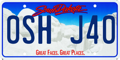 SD license plate 0SHJ40