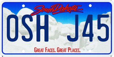 SD license plate 0SHJ45