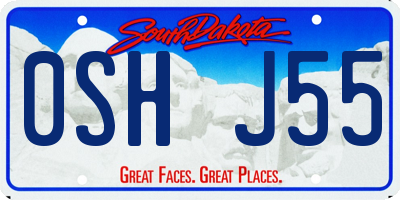 SD license plate 0SHJ55