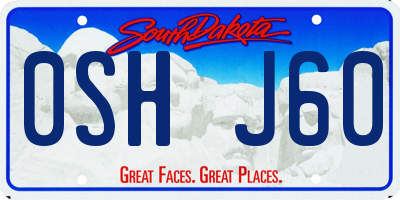 SD license plate 0SHJ60