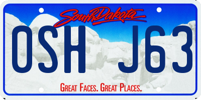 SD license plate 0SHJ63