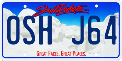 SD license plate 0SHJ64