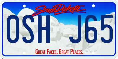 SD license plate 0SHJ65