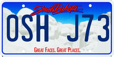 SD license plate 0SHJ73