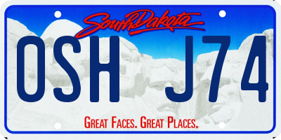 SD license plate 0SHJ74