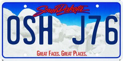 SD license plate 0SHJ76
