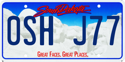 SD license plate 0SHJ77