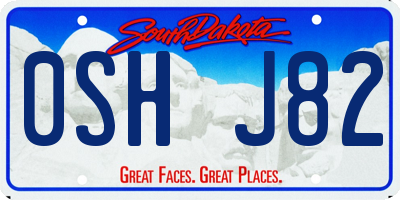 SD license plate 0SHJ82