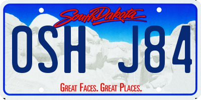 SD license plate 0SHJ84