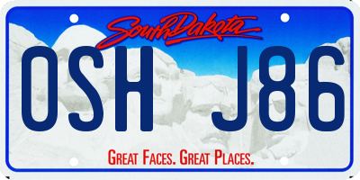 SD license plate 0SHJ86