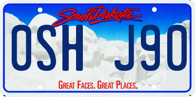 SD license plate 0SHJ90