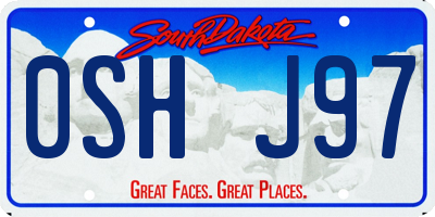 SD license plate 0SHJ97