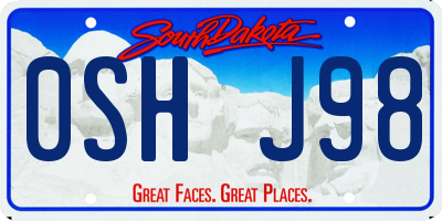 SD license plate 0SHJ98