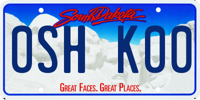 SD license plate 0SHK00