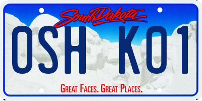 SD license plate 0SHK01