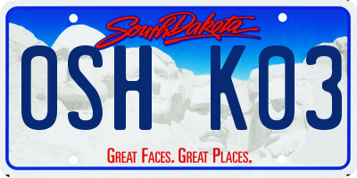 SD license plate 0SHK03