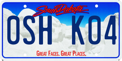 SD license plate 0SHK04