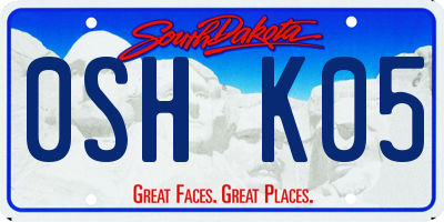 SD license plate 0SHK05