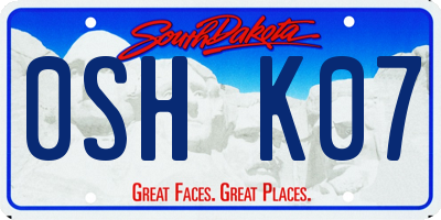 SD license plate 0SHK07