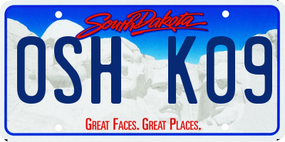SD license plate 0SHK09