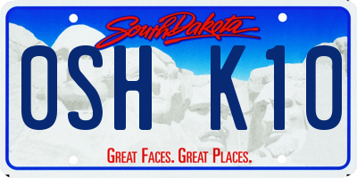 SD license plate 0SHK10