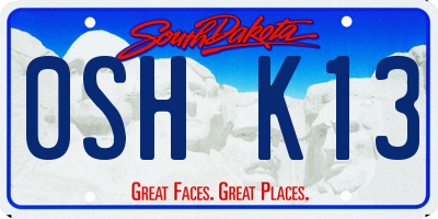 SD license plate 0SHK13