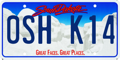 SD license plate 0SHK14