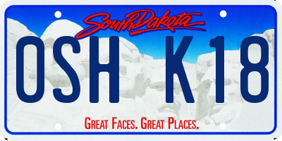 SD license plate 0SHK18