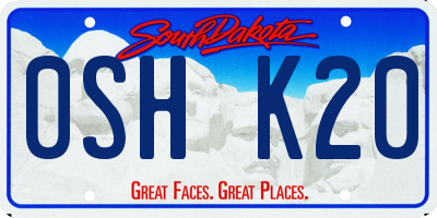 SD license plate 0SHK20