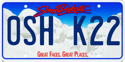 SD license plate 0SHK22