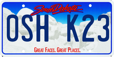 SD license plate 0SHK23