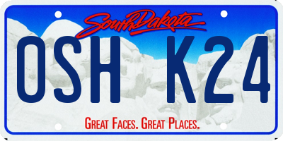 SD license plate 0SHK24