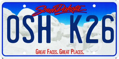 SD license plate 0SHK26