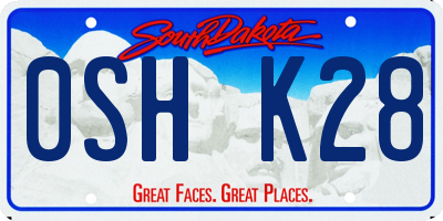 SD license plate 0SHK28