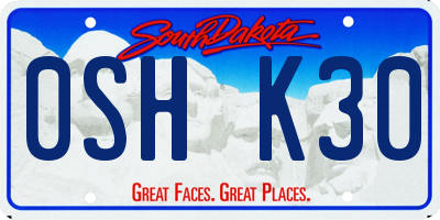SD license plate 0SHK30