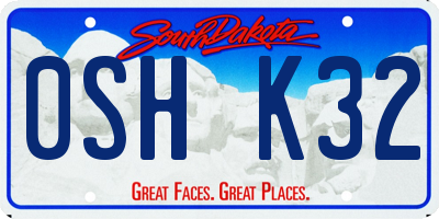 SD license plate 0SHK32