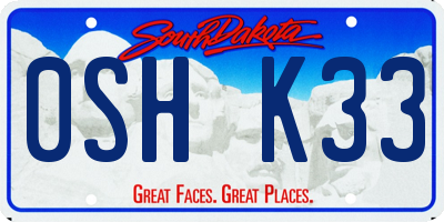 SD license plate 0SHK33