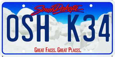 SD license plate 0SHK34