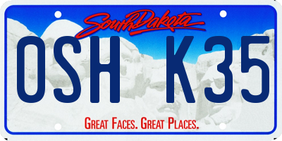 SD license plate 0SHK35